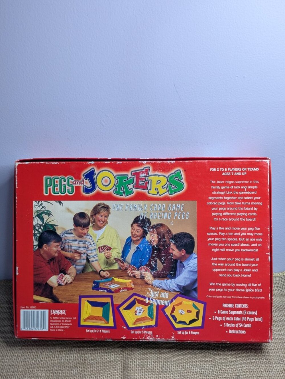 New Pegs and Jokers Game Vintage 1999 Fundex Racing Family Strategy Board Game